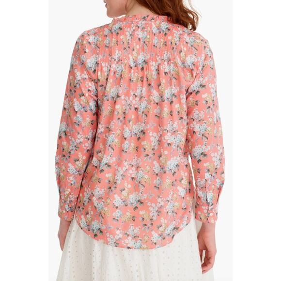 J.Crew Liberty Fabric Josephine Pink Floral Ruffle Popover Shirt Blouse, Size 10 - Picture 12 of 14